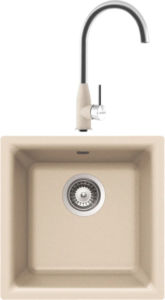 Комплект Мойка Schock Euro 40 (N-100) Cristalite эверест + Смеситель Cristalite Kavus эверест матовая, квадратная