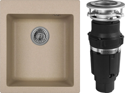 Комплект Мойка Granula 4201, песок + Измельчитель Bone Crusher BC 610-AS, матовая, прямоугольная
