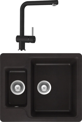 Комплект Мойка Schock Cambridge 60 Cristalite оникс + Смеситель Cristalite Epos оникс матовая, прямоугольная