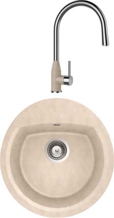 Комплект Мойка Schock Eclipse 45 Cristalite саббиа + Смеситель Cristalite Kavus-D выдвижной излив, саббиа, матовая, овальная