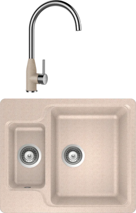 Комплект Мойка Schock Cambridge 60 Cristalite саббиа + Смеситель Cristalite Kavus саббиа матовая, прямоугольная