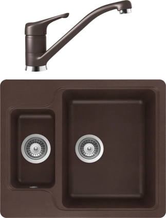 Комплект Мойка Schock Cambridge 60 Cristalite мокка + Смеситель Cristalite Neos мокка матовая, прямоугольная