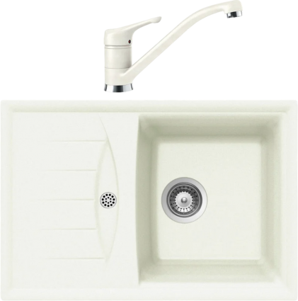 Комплект Мойка Schock Genius 45D Small (D-100S) Cristalite альпина + Смеситель Cristalite Neos альпина матовая, прямоугольная