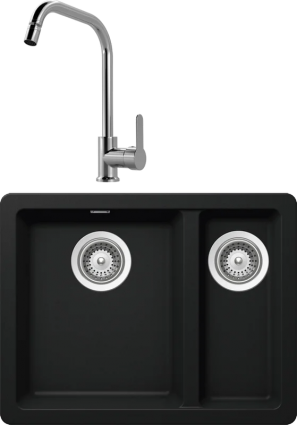 Комплект Мойка Schock Soho 700663U 60 Plus (N-150) Cristadur пуро + Смеситель MEGA City MG- ZRV104 хром матовая, прямоугольная