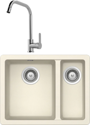 Комплект Мойка Schock Soho 60 Plus (N-150) Cristadur магнолия + Смеситель MEGA City MG- ZRV104 хром матовая, прямоугольная