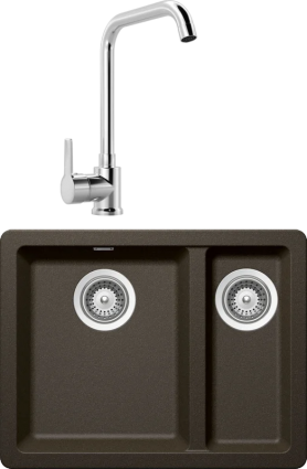 Комплект Мойка Schock Soho 60 Plus (N-150) Cristadur бронза + Смеситель MEGA Ege MG-PL10 хром матовая, прямоугольная