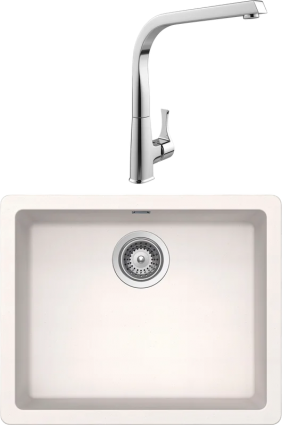 Комплект Мойка Schock Soho 60 (N-100) Cristadur поларис + Смеситель MEGA Mega матовая, прямоугольная