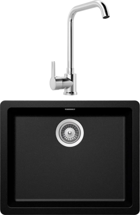 Комплект Мойка Schock Soho 60 (N-100) Cristadur магма + Смеситель MEGA Ege MG-PL10 хром матовая, прямоугольная