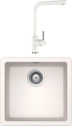 Комплект Мойка Schock Soho 50 (N-100S) Cristadur поларис + Смеситель Cristadur Napos поларис матовая, прямоугольная
