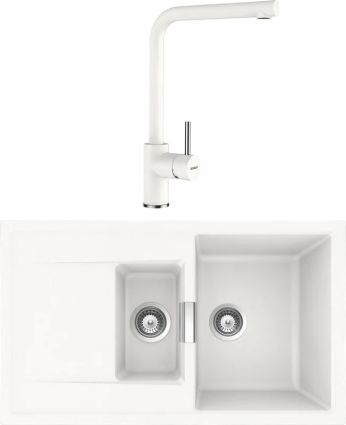 Комплект Мойка Schock Eton 60D Cristadur поларис + Смеситель Cristadur Napos поларис матовая, прямоугольная