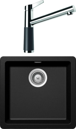 Комплект Мойка Schock Soho 700362U 50 (N-100S) Cristadur магма + Смеситель Cristadur SC-510 магма матовая, прямоугольная