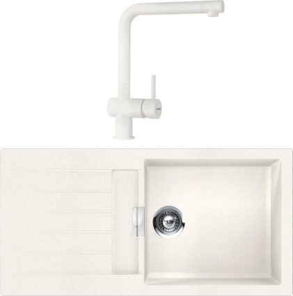 Комплект Мойка Schock Signus 60D Large (D-100L) Cristadur поларис + Смеситель Cristadur Epos full color поларис матовая, прямоугольная