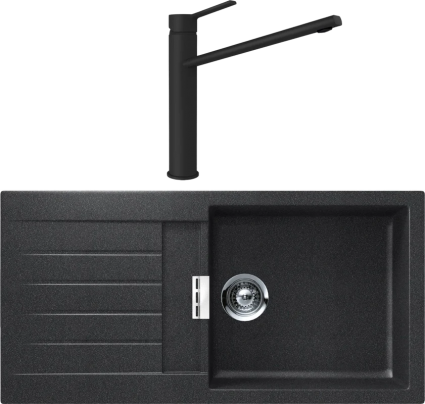 Комплект Мойка Schock Signus 60D Large (D-100L) Cristadur магма + Смеситель Cristadur Papilio магма матовая, прямоугольная