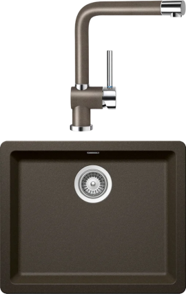Комплект Мойка Schock Soho 700500U 60 (N-100) Cristadur бронза + Смеситель Cristadur Piega бронза матовая, прямоугольная