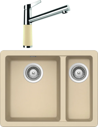 Комплект Мойка Schock Soho 60 Plus (N-150) Cristadur аворио + Смеситель Cristadur SC-510 аворио матовая, прямоугольная