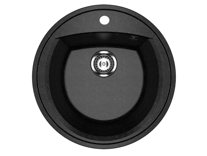 Мойка кухонная Ulgran U-603 -308 черная матовая, круглая