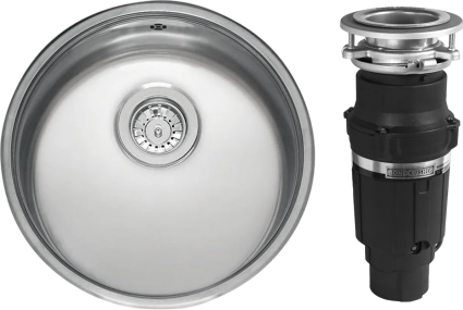 Комплект Мойка Reginox L18 390 LUX OKG сталь + Измельчитель Bone Crusher BC 610-AS полированная, круглая