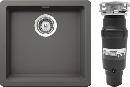 Комплект Мойка Schock Soho 700984U 50 (N-100S) Cristadur серебристый камень + Измельчитель Bone Crusher BC 910-SL-Slim Line матовая, прямоугольная