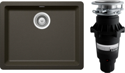 Комплект Мойка Schock Soho 700500U 60 (N-100) Cristadur бронза + Измельчитель Bone Crusher BC 810-SL Slim Line матовая, прямоугольная
