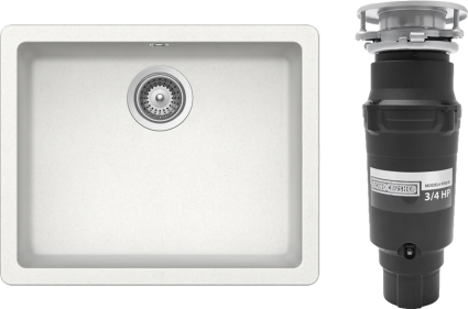 Комплект Мойка Schock Quadro 700520U 60 Cristalite альпина + Измельчитель Bone Crusher BC 910-SL-Slim Line матовая, прямоугольная