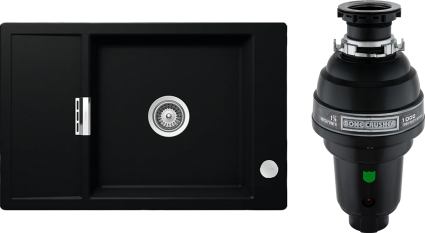 Комплект Мойка Schock Eton 60D Small Cristadur пуро + Измельчитель Bone Crusher BC 1000-AS матовая, прямоугольная