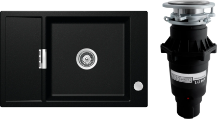 Комплект Мойка Schock Eton 60D Small Cristadur магма + Измельчитель Bone Crusher BC 810-SL Slim Line матовая, прямоугольная