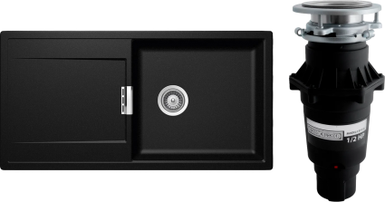 Комплект Мойка Schock Eton 60D Large Cristadur магма + Измельчитель Bone Crusher BC 810-SL Slim Line матовая, прямоугольная