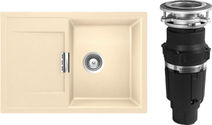 Комплект Мойка Schock Eton 45D Cristadur аворио + Измельчитель Bone Crusher BC 610-AS матовая, прямоугольная