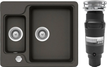 Комплект Мойка Schock Cambridge 60 Cristalite баварский камень + Измельчитель Bone Crusher BC 910-SL-Slim Line матовая, прямоугольная