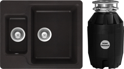 Комплект Мойка Schock Cambridge 60 Cristalite оникс + Измельчитель Bone Crusher BC 810-AS матовая, прямоугольная