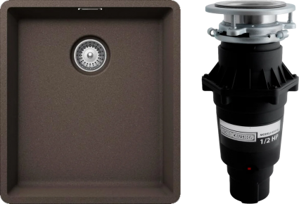Комплект Мойка Schock Brooklyn 45 Cristalite мокка + Измельчитель Bone Crusher BC 810-SL Slim Line матовая, прямоугольная