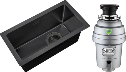 Комплект Мойка Zorg Light + Измельчитель Inox D брашированная, прямоугольная