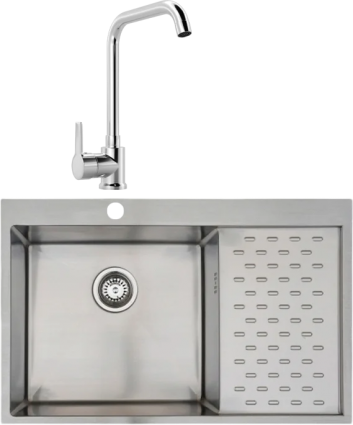 Комплект Мойка Seaman Eco Marino SMB-7851PRS + Смеситель MEGA Ege MG-PL10 хром брашированная, прямоугольная