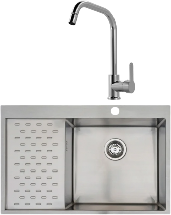 Комплект Мойка Seaman Eco Marino SMB-7851PLS + Смеситель MEGA City MG- ZRV104 хром брашированная, прямоугольная