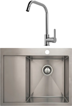 Комплект Мойка Seaman Eco Marino SMB-6351LS + Смеситель MEGA City MG- ZRV104 хром брашированная, прямоугольная