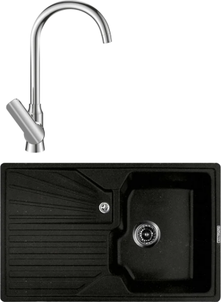 Комплект Мойка Lava L5.LAV + Смеситель SG07 CR chrome матовая, прямоугольная