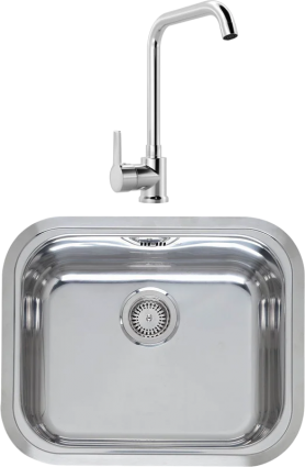 Комплект Мойка Reginox Chicago L LUX OKG сталь + Смеситель MEGA Ege MG-PL10 хром полированная, прямоугольная