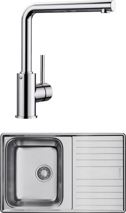 Комплект Мойка Omoikiri Sagami 79 + Смеситель Blanco Mila 524213 матовая, прямоугольная
