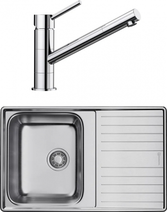 Комплект Мойка Omoikiri Sagami 79 + Смеситель Blanco Kano 521502 матовая, прямоугольная