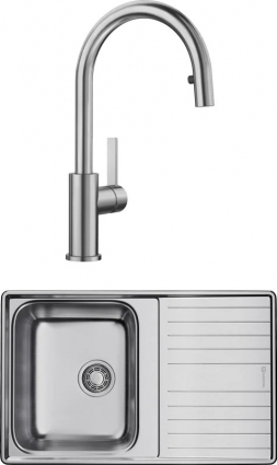 Комплект Мойка Omoikiri Sagami 79 + Смеситель Blanco Candor-S 523121 матовая, прямоугольная