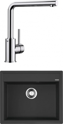 Комплект Мойка Omoikiri Daisen 60-BL черная + Смеситель Blanco Mila 524213 матовая, прямоугольная