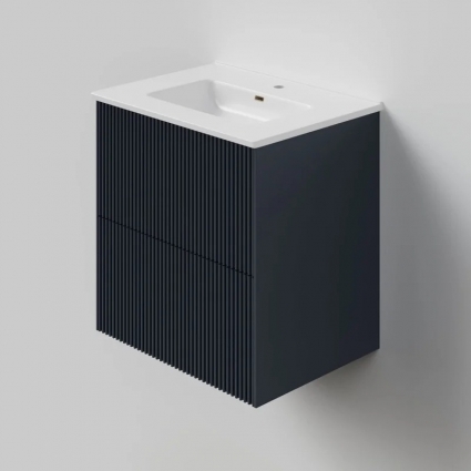 Тумба под раковину La Fenice TERRA Twin Blu Grigio синяя матовая 60 см подвесная, с доводчиками
