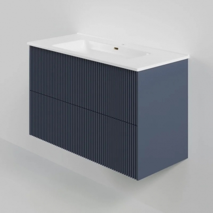 Тумба под раковину La Fenice TERRA Twin Blu Grigio синяя матовая 100 см подвесная, с доводчиками