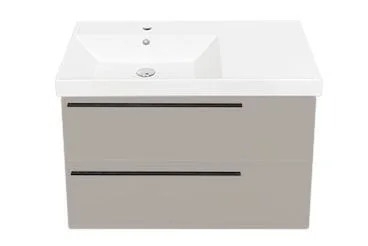 Тумба под раковину La Fenice ELBA Twin Cappuccino бежевая матовая 90 см подвесная, с доводчиками