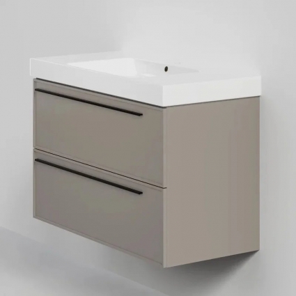 Тумба под раковину La Fenice ELBA Twin Cappuccino бежевая матовая 100 см подвесная, с доводчиками