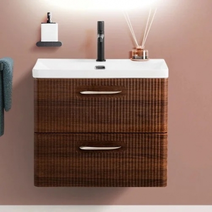 Тумба с раковиной BelBagno Due 60 noce, подвесная, матовая, с ящиками