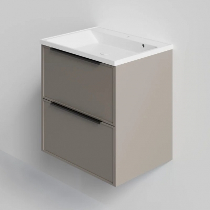 Тумба под раковину La Fenice SIMPLA Cappuccino TWIN бежевая 60 см подвесная, матовая