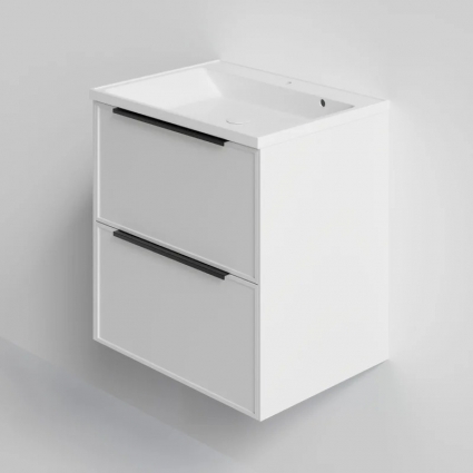 Тумба под раковину La Fenice SIMPLA Bianco TWIN белая 100 см подвесная, матовая