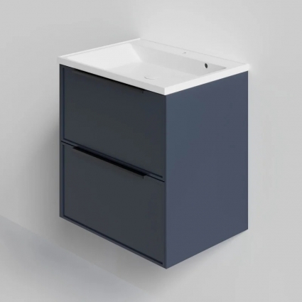 Тумба под раковину La Fenice SIMPLA Blu Grigio TWIN синяя 60 см подвесная, матовая