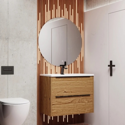 Мебель для ванной комнаты La Fenice Tesoro 100 дуб канзас коричневый подвесная, матовая
